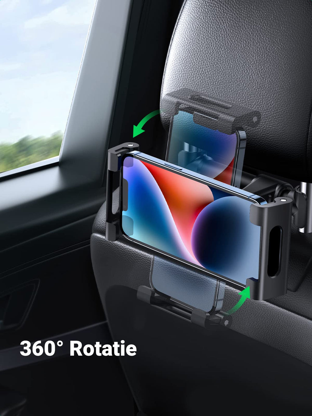 UGREEN Auto Tablet Houder Hoofdsteun 360?? Rotatie voor 4,7 tot 12,9 Inch Tablet