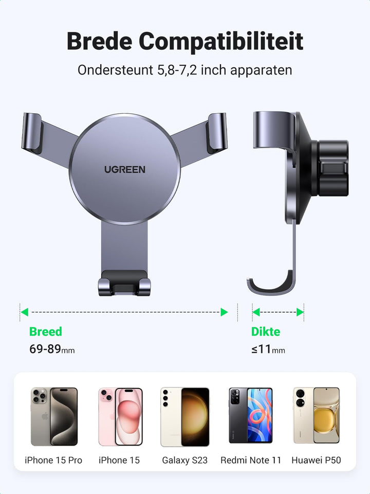 UGREEN Auto Telefoonhouder 2022 Verbeterde Ontluchter Staart Haak Car Phone Holder