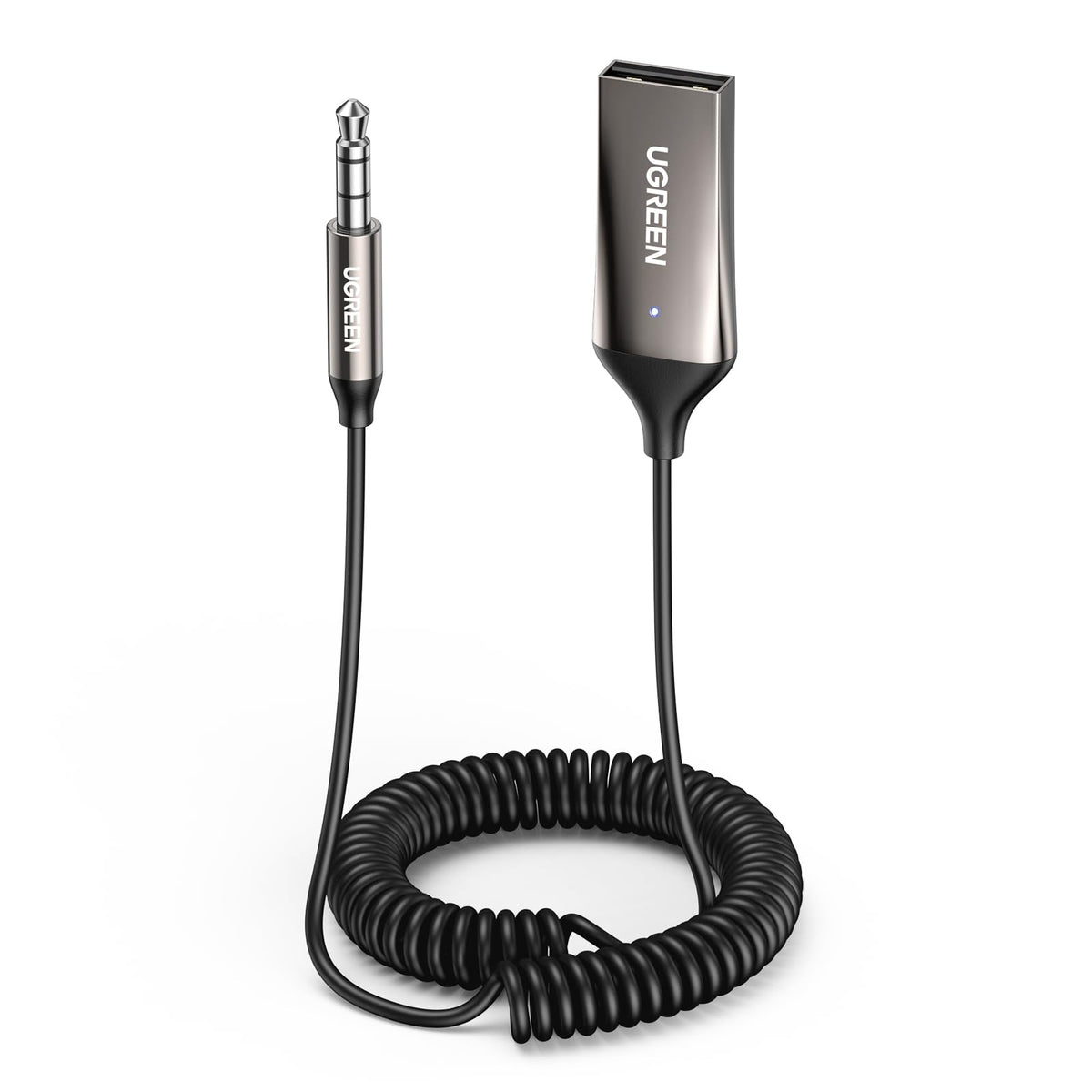UGREEN Bluetooth 5.3 Ontvanger Auto USB Bluetooth met 3 5mm AUX Aansluiting en Ingebouwde Microfoon