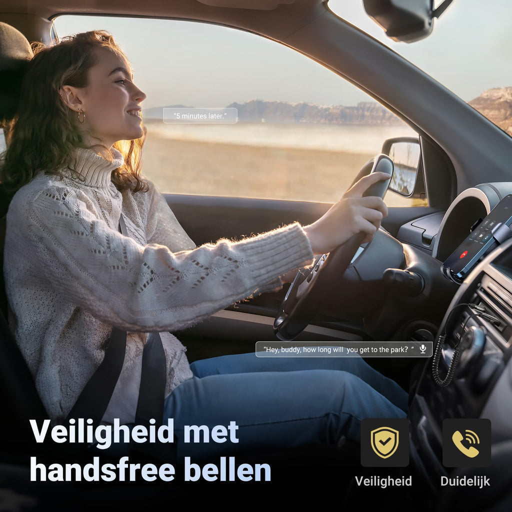 UGREEN Bluetooth 5.3 Ontvanger Auto USB Bluetooth met 3,5mm AUX Aansluiting en Ingebouwde Microfoon