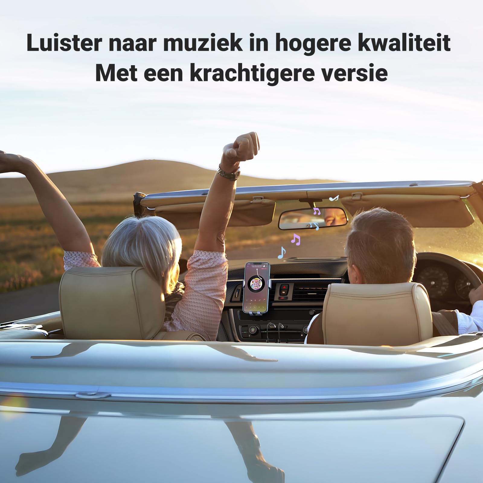 UGREEN Bluetooth 5.3 Ontvanger Auto USB Bluetooth met 3,5mm AUX Aansluiting en Ingebouwde Microfoon
