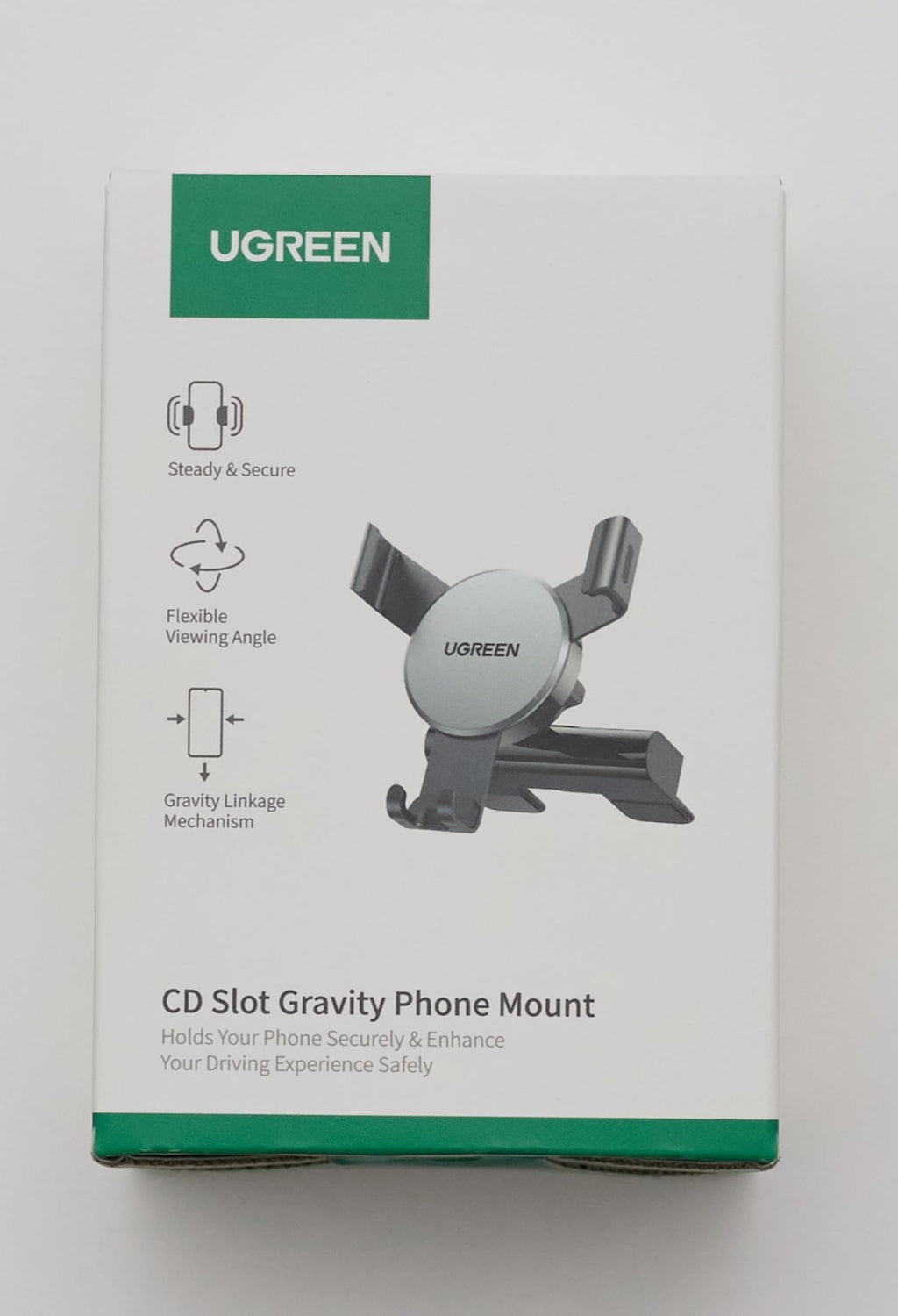 UGREEN CD Sleuf Auto Telefoonhouder Zwaartekracht Auto Houder Compatibel met iPhone 14 13 Pro Max 12 11 Galaxy S22+ S21 S20 FE A52 A53 Huawei Redmi enz.