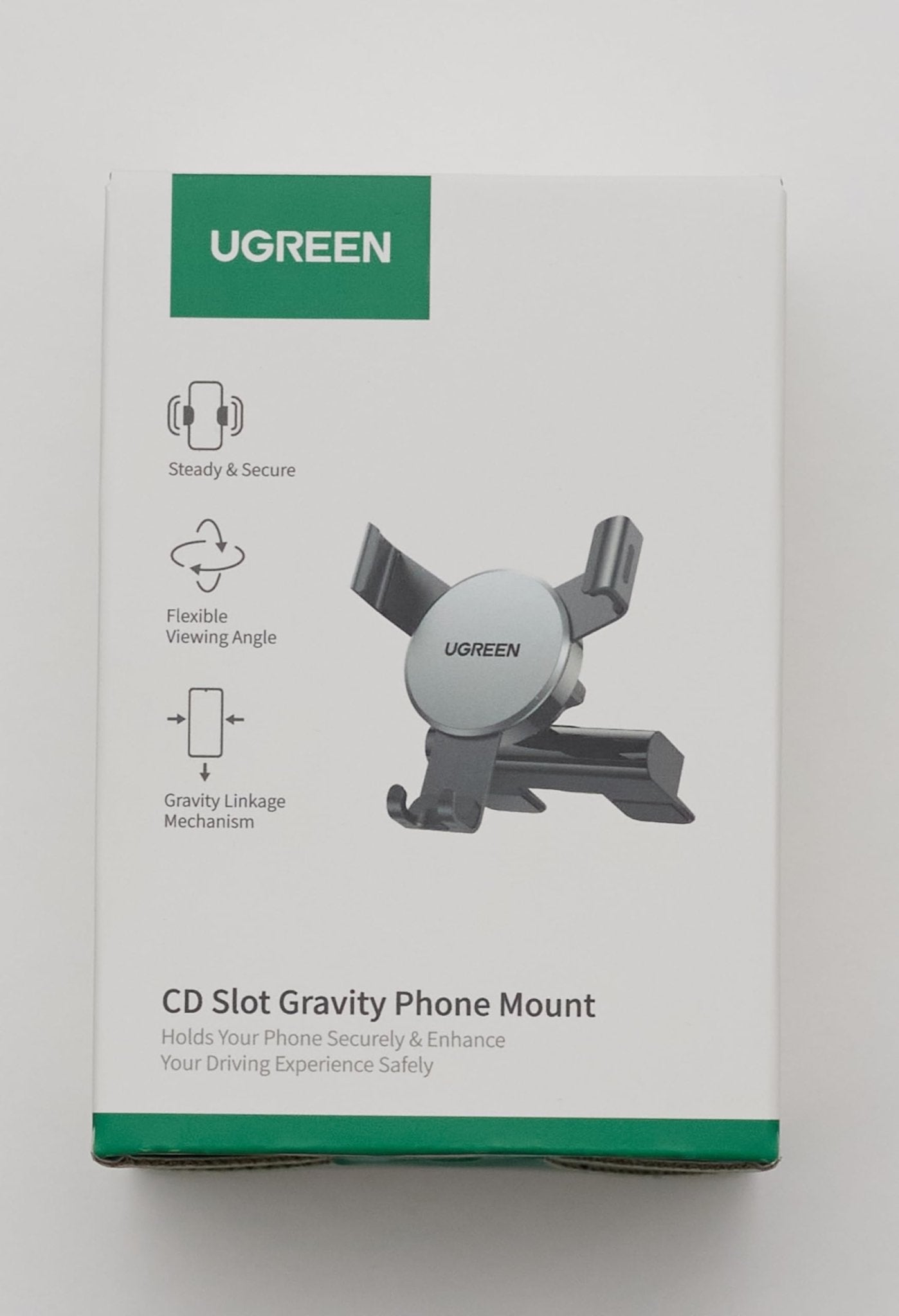 UGREEN CD Sleuf Auto Telefoonhouder Zwaartekracht Auto Houder Compatibel met iPhone 14 13 Pro Max 12 11 Galaxy S22+ S21 S20 FE A52 A53 Huawei Redmi enz.