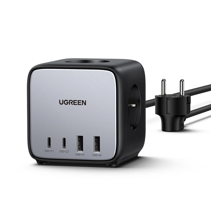 UGREEN DigiNest Cube 65W stekkerdoos GaN USB C oplader 3-weg stopcontact met schakelaar