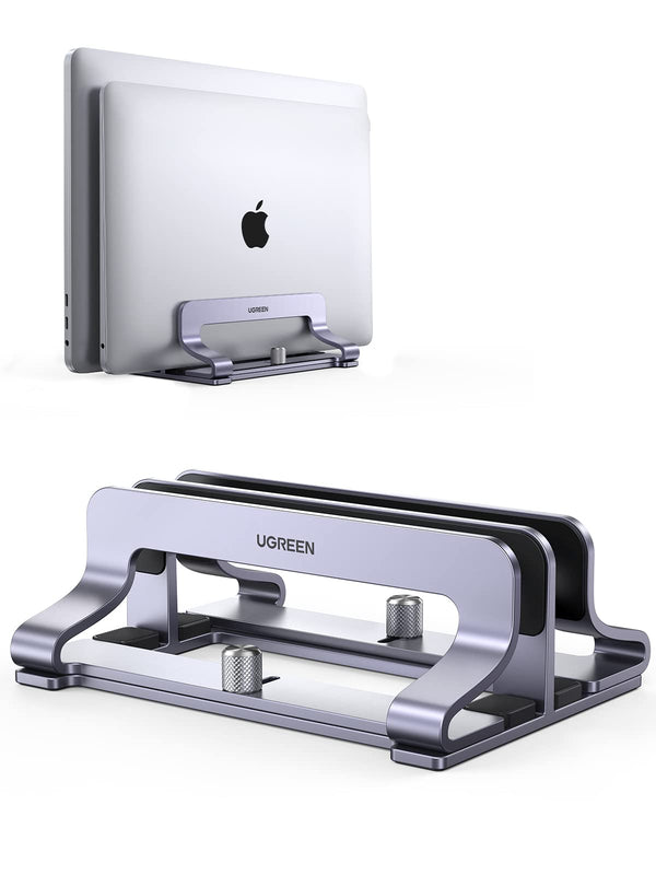 UGREEN Dubbele Verticale Laptop Stand Aluminium Verticale MacBook Stand Ruimtebesparende Houder