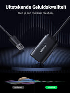 UGREEN Externe Stereo Geluidskaart USB Audio Adapter Plug en Play Sound Card USB Geluidskaart