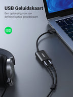 UGREEN Externe Stereo Geluidskaart USB Audio Adapter Plug en Play Sound Card USB Geluidskaart
