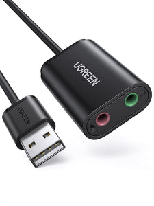 UGREEN Externe Stereo Geluidskaart USB Audio Adapter Plug en Play Sound Card USB Geluidskaart