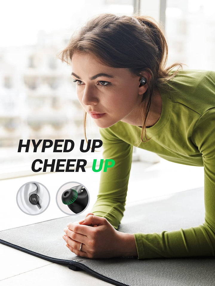 UGREEN HiTune Lite Draadloze Bluetooth 5.0 Oortelefoons Stereo Hoofdtelefoons met Diepe bas, IPX5 Waterdicht, Automatisch koppelen, Aanraakbediening voor iPhone en Android