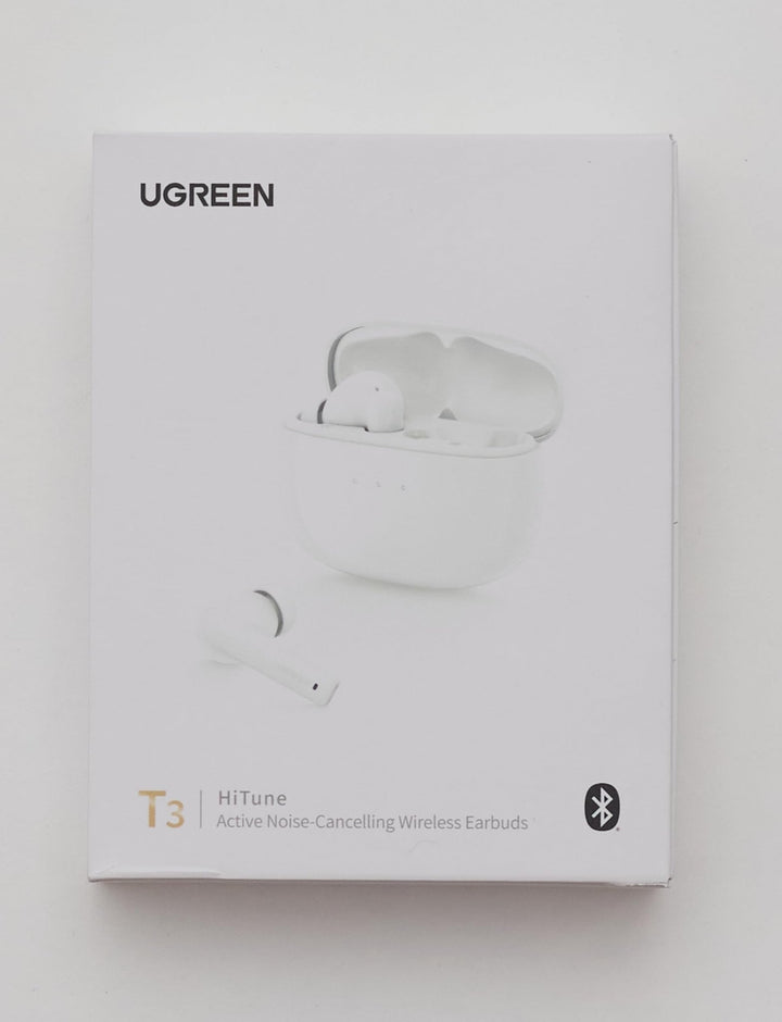 UGREEN HiTune T3 Bluetooth Oordopjes Draadloze Bluetooth Koptelefoon Actieve Ruisonderdrukking ANC, 24H Batterijduur, Bluetooth 5.2, 10 mm Transducers met Diepe Bas (Wit)