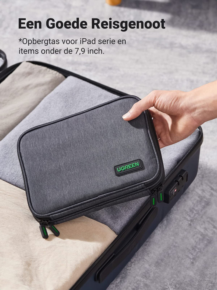 UGREEN Kabel Tassen Elektronische Opbergtas Elektronische Accessoires Tas Gadget Reistas Kabel Draagtas Drie Laag Dubbele Ritssluiting voor Kabel Oplader Hub Powerbank Switch, enz.