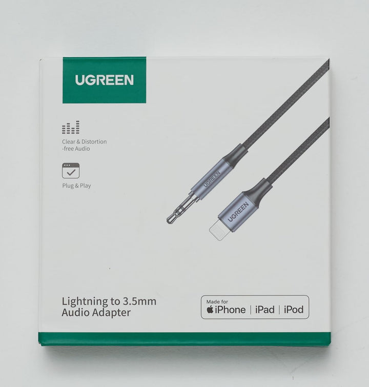 UGREEN Lightining naar 3.5mm Aux Kabel MFi Certificering Compatibel met iPhone 14/13/ 12/11(1M)