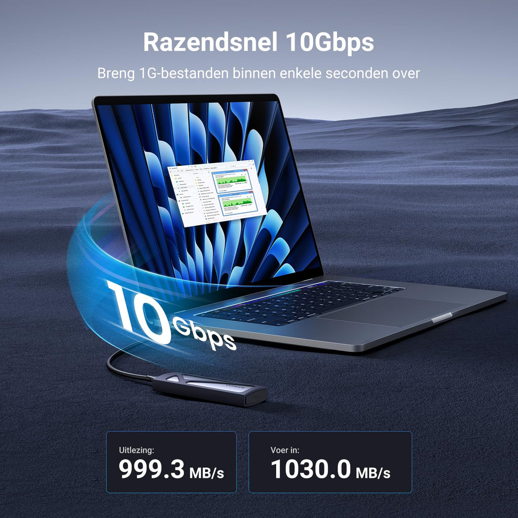 UGREEN M.2 Adapter NVMe SSD Harde Schijf Behuizing USB C 3.2 Gen 2 10Gbps UASP NVMe M.2 2230 2242 2260 2280
