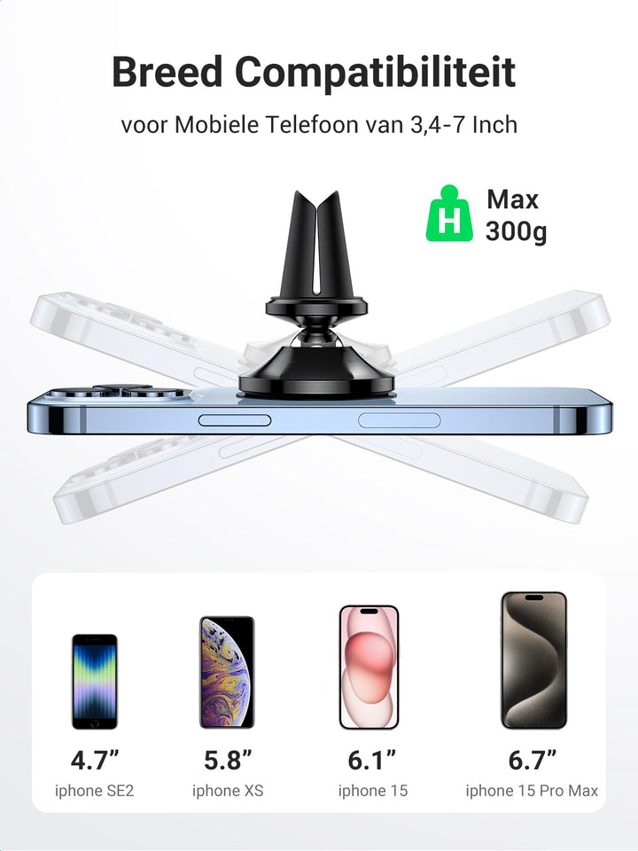 UGREEN Magnetische Auto Telefoonhouder 4 Ingebouwde Sterke Magneten Compatibel met iPhone 15 Pro Max Plus 14 13 Galaxy F34 S23 Ultra Huawei Mate 60 Pro Redmi K60 Ultra enz.