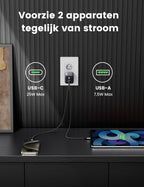UGREEN Nexode 35W USB C lader USB voedingsadapter GaN II Tech snelle lader met 2 poorten compatibel met iPhone 15 Pro Max, 15 Pro, 15, 14, 13, 12, Galaxy S23 Ultra, S22, iPad, Tab A8, Pixel, HomePod