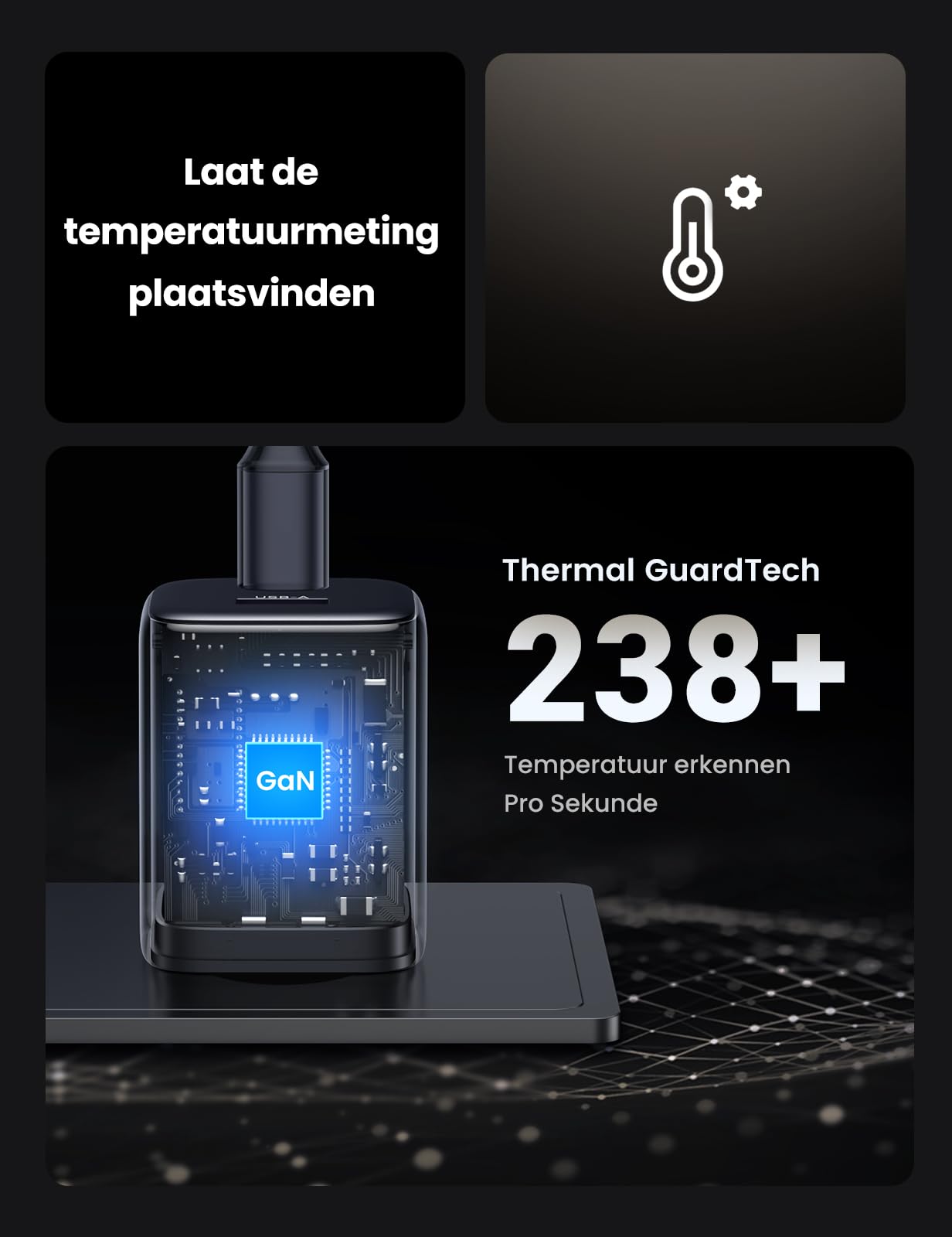 UGREEN Nexode 35W USB C lader USB voedingsadapter GaN II Tech snelle lader met 2 poorten compatibel met iPhone 15 Pro Max, 15 Pro, 15, 14, 13, 12, Galaxy S23 Ultra, S22, iPad, Tab A8, Pixel, HomePod