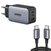 UGREEN Nexode GaN 65W USB-C Oplader kabel 60W PD 3.0