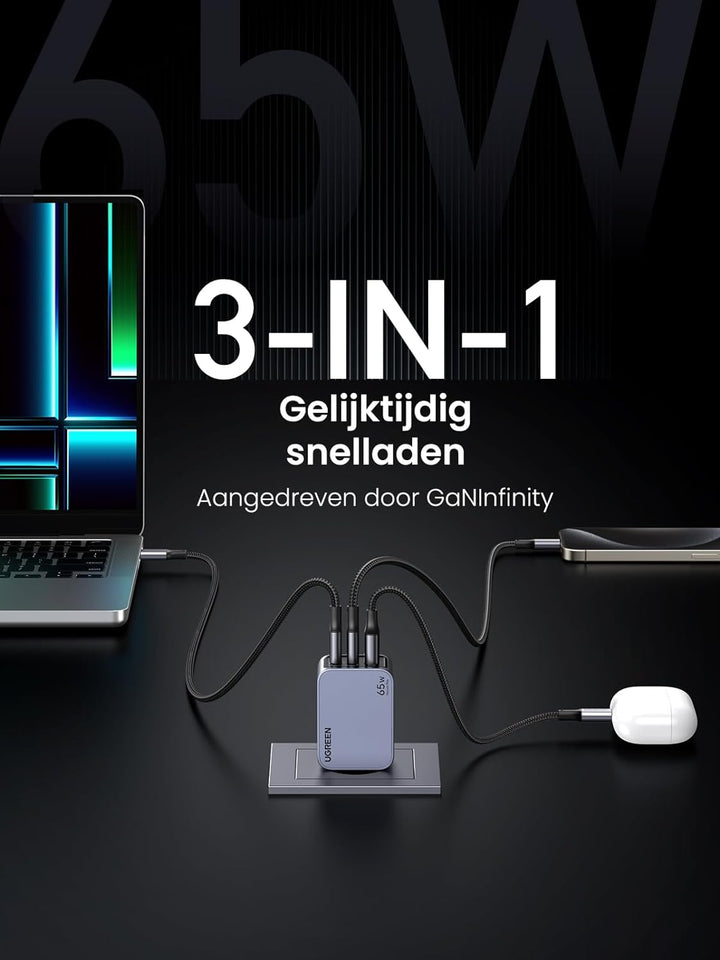 100W USB C oplader, Anker Prime GaN Wall Charger, compacte, inklapbare snellader met 3 poorten voor MacBook Pro/Air, iPad Pro, iPhone 15/15 Pro, Galaxy S23/S22, Note20, Pixel, Apple Watch en meer 100W USB C oplader, Anker Prime GaN Wall Charger, compacte, inklapbare snellader met 3 poorten voor MacBook Pro/Air, iPad Pro, iPhone 15/15 Pro, Galaxy S23/S22, Note20, Pixel, Apple Watch en meer