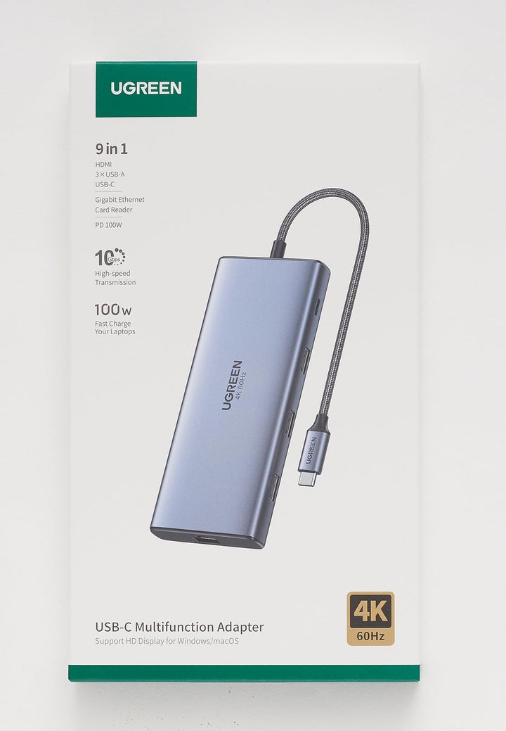 UGREEN Revodok Pro USB C Docking Station met 10Gbps USB C/A gegevens poort 3.2, 4K 60Hz HDMI, PD100W, Ethernet, SD/TF