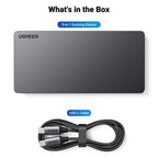 UGREEN Revodok USB C Docking Station met 2HDMI 2DP 9 in 1 USB C Dock voor Windows en MacOS, Dock met 4K@60Hz 10Gbps USB C en 2 USB A 3.2 Gen2 Poorten, Ethernet en 100W PD voor MacBook en Windows PC