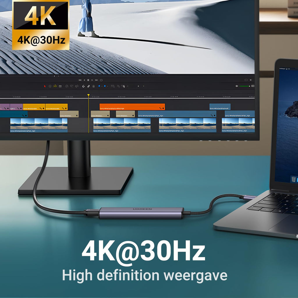 UGREEN Revodok USB C Hub met PD 100W, 4K HDMI, USB A 3.0 compatibel met iPhone 15/15Pro, MacBook Pro/Air, iPad Pro/Air, Surface Pro/Go, Galaxy Tab, Galaxy S23/S22, enz.