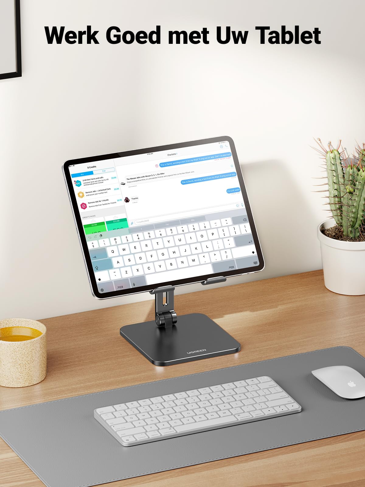UGREEN Tablet Houder Aluminium Tablet Stand Verstelbare Bureau Tablet Standaard