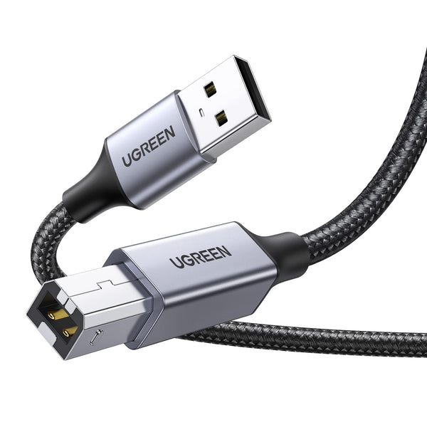 UGREEN USB 2.0 A naar USB 2.0 Type B Printerkabel, Nylon Aluminium Omhulsel Gevlochten Kabel. (5M)