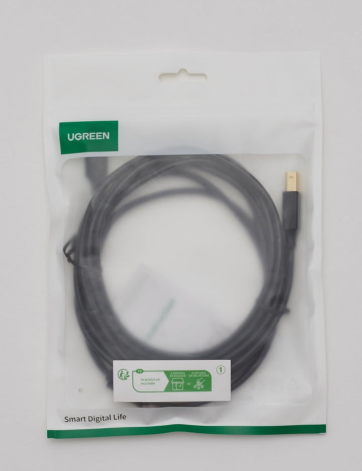 UGREEN USB 2.0 Kabel USB A naar USB B Printer Kabel USB B Kabel Vergulde Contacten Ondersteunt voor HP, Canon, Epson, Lexmark, Brother, Dell Printer, enz. (3 m)