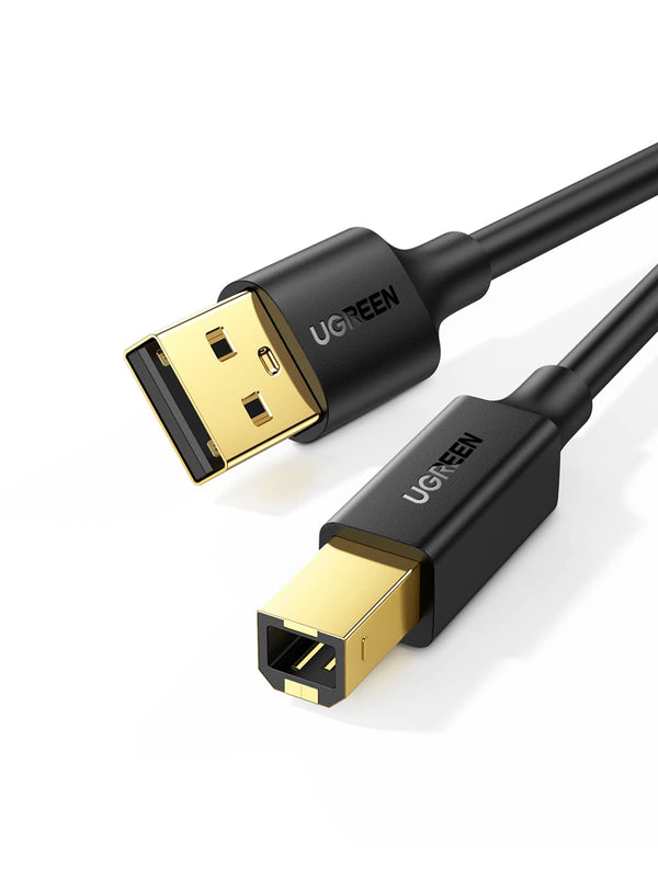 UGREEN USB 2.0 Kabel USB A naar USB B Printer Kabel USB B Kabel Vergulde Contacten Ondersteunt voor HP, Canon, Epson, Lexmark, Brother, Dell Printer, enz. (3 m)