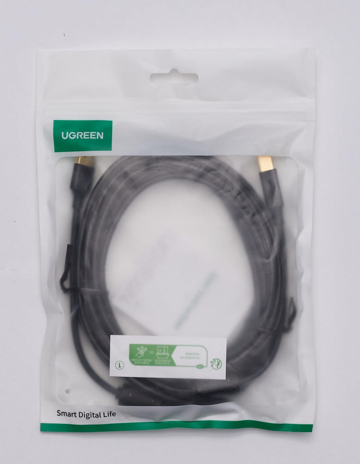 UGREEN USB 2.0 Kabel USB A naar USB B Printer Kabel USB B Kabel Vergulde Contacten Ondersteunt voor HP, Canon, Epson, Lexmark, Brother, Dell Printer, enz. (5 m)