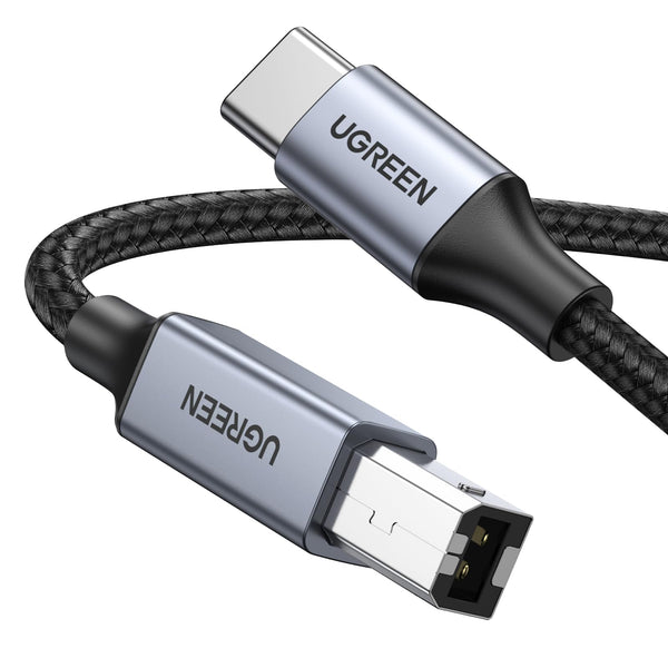 UGREEN USB 2.0 Printer Kabel USB C naar USB Printer Kabel Nylon Aluminium Omhulsel Gevlochten. (1M)