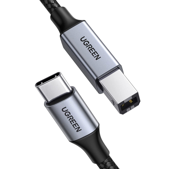 UGREEN USB 2.0 Printer Kabel USB C naar USB Printer Kabel Nylon Aluminium Omhulsel Gevlochten. (1M)