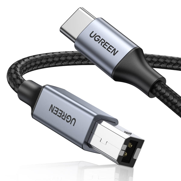 UGREEN USB 2.0 Printer Kabel USB C naar USB Printer Kabel Nylon Aluminium Omhulsel Gevlochten. (2M)