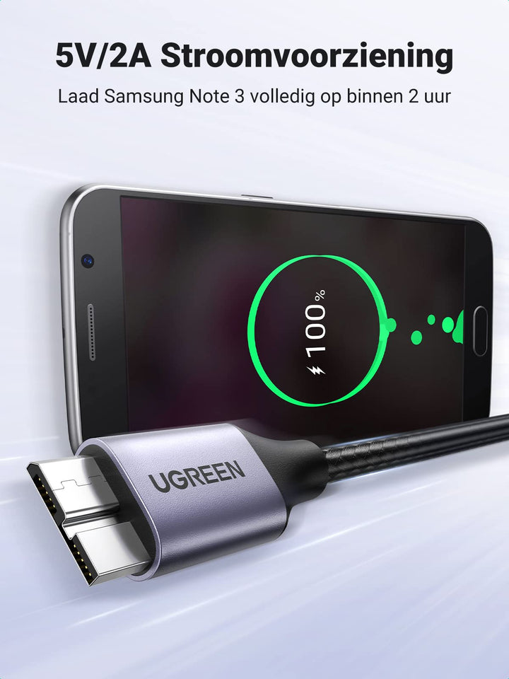 UGREEN USB 3.0 A naar Micro B Datakabel. (1M)