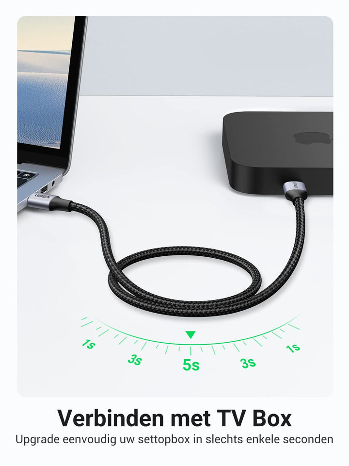 UGREEN USB 3.0 A naar USB 3.0 A 5Gbps Data Overdracht Kabel, Aluminium Omhulsel Gevlochten Data kabel. (0,5M)