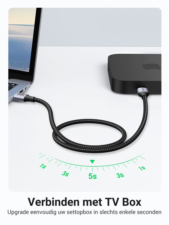 UGREEN USB 3.0 A naar USB 3.0 A 5Gbps Data Overdracht Kabel, Aluminium Omhulsel Gevlochten Data kabel. (1M)