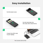 UGREEN USB 3.0 Externe Harde Schijf Behuizing 2,5 Inch SATA III II I HDD SSD met 5Gbps UASP Ondersteuning Windows Mac OS Linux Systemen, USB 3.0 Kabel Meegeleverd