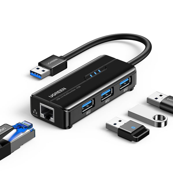 UGREEN USB 3.0 Hub Ethernet Adapter USB naar RJ45 Netwerkadapter 1000Mbps Gigabit Adapter