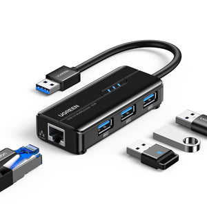UGREEN USB 3.0 Hub Ethernet Adapter USB naar RJ45 Netwerkadapter 1000Mbps Gigabit Adapter