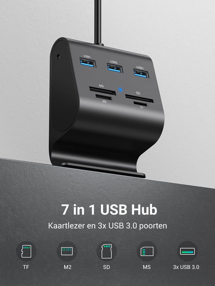 UGREEN USB 3.0 HUB Kaartlezer SD/TF/MS/ M2 Card Reader