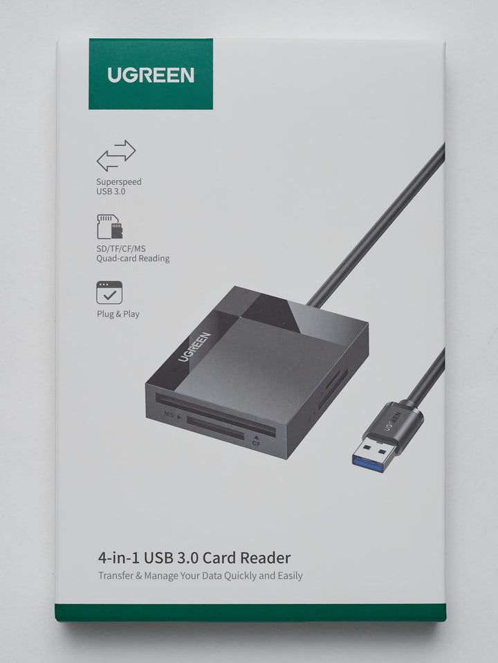UGREEN USB 3.0 SD Kaartlezer Micro SD/TF/MS/CF 4 in 1 5Gbps Overdrachtssnelheid Kaartlezer Externe Geheugenkaart Adapter.