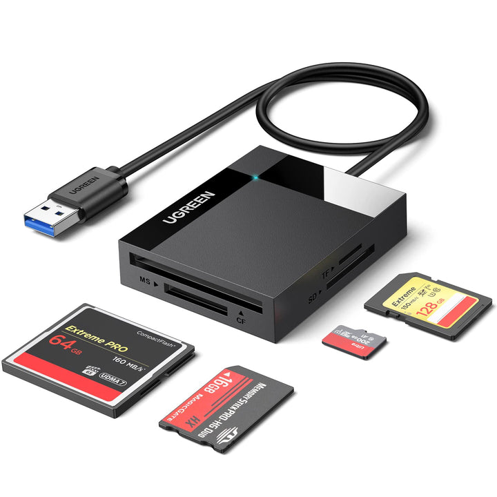 UGREEN USB 3.0 SD Kaartlezer Micro SD/TF/MS/CF 4 in 1 5Gbps Overdrachtssnelheid Kaartlezer Externe Geheugenkaart Adapter.