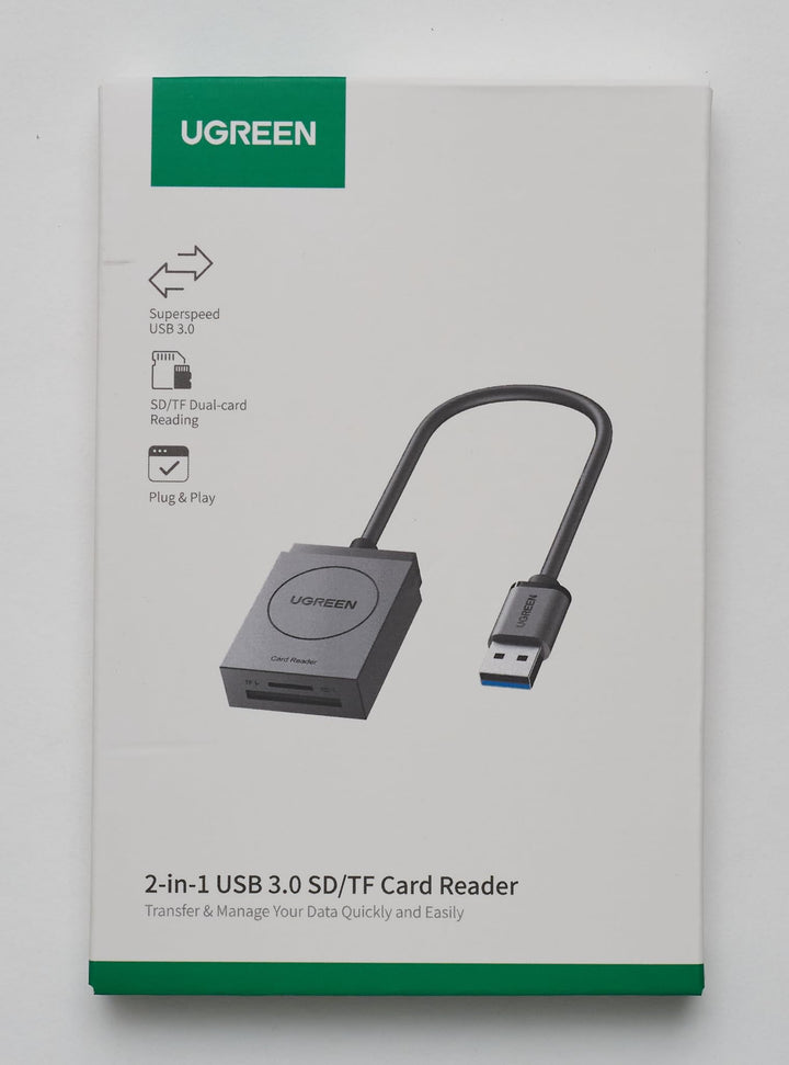 UGREEN USB 3.0 SD/TF Kaartlezer 2 Kaartsleuven USB Kaartlezer Adapter.