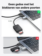 UGREEN USB 3.0 SD/TF Kaartlezer 2 Kaartsleuven USB Kaartlezer Adapter.