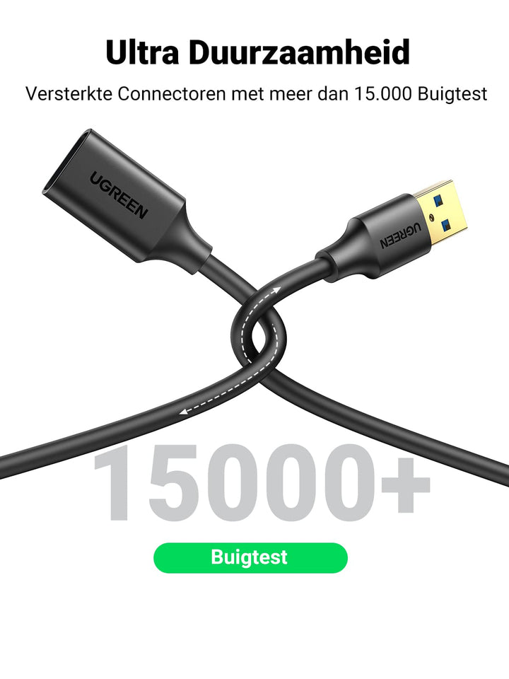 UGREEN USB 3.0 Verlengkabel 5Gbps Datakabel USB 3.0 A Male naar A Female Datakabel. (1M)