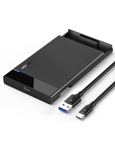 UGREEN USB 3.1 Harde Schijf Behuizing voor 2,5 Inch 9,5mm/7mm SSD/HDD Behuizing USB C 3.1 Gen 2 naar SATA III tot 6Gbps UASP met USB C 3.1 Kabel SATA Enclosure, Zonder Gereedschap