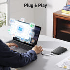 UGREEN USB 3.1 Harde Schijf Behuizing voor 9,5mm/7mm 2,5 Inch SSD/HDD SATA Enclosure USB C 3.1 Gen 2 naar SATA III tot 6Gbps UASP met USB C naar USB C Kabel SSD Behuizing, Zonder Gereedschap