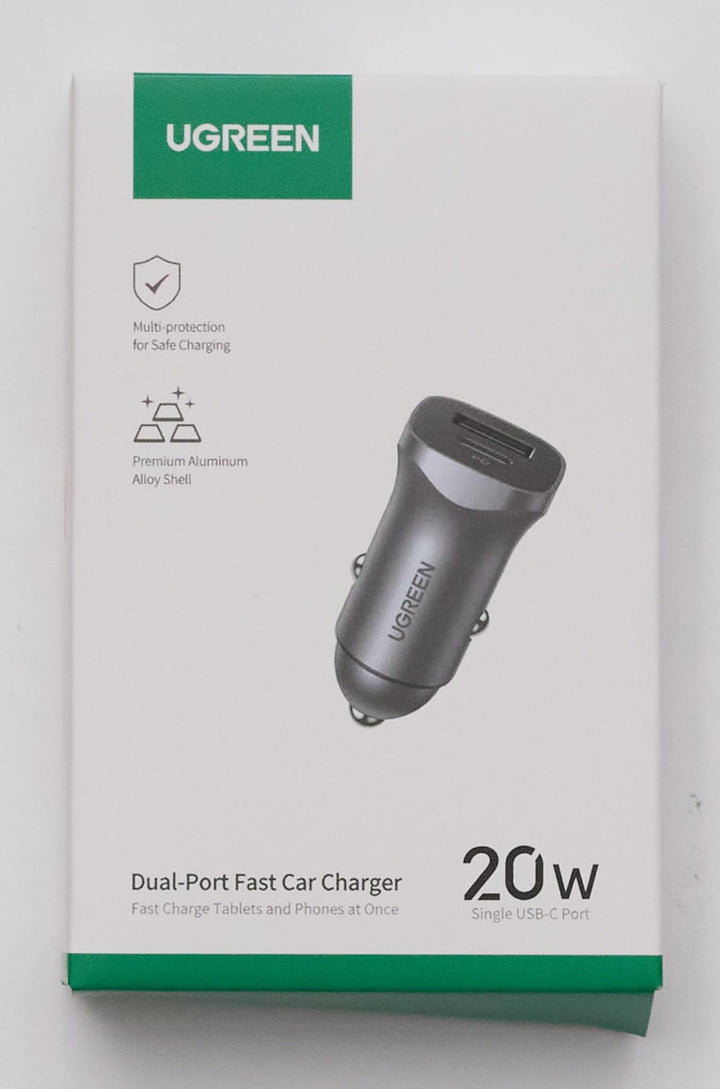 UGREEN USB C Autolader 24W Dual Poorten Aluminium Snelle Car Charger Ondersteunt 3.0 Compatibel met iPhone 15