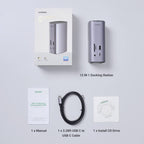 UGREEN USB C Docking Station, 12 in 1 USB C dock voor Windows en MacOS, Triple display 2HDMI DP 4k@60Hz