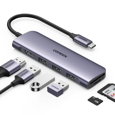 UGREEN 6-in-1 USB C Hub 4K HDMI SD/TF Kaartlezer